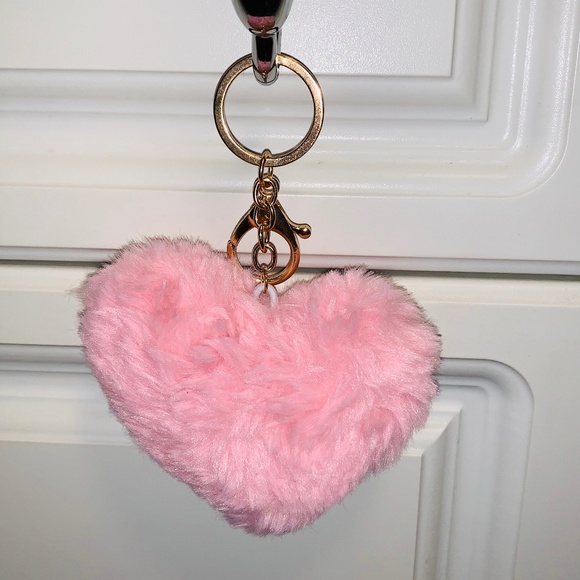 Accessories - Baby Pink Fluffy Heart Keychain Accessories - Baby Pink Fluffy Heart Keychain